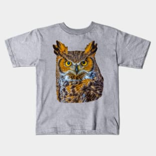 Cut out of Great Horned Owl Kids T-Shirt